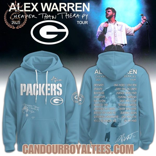 Green Bay Packers x Alex Warren Cheaper Than Therapy Tour 2025 Hoodie
