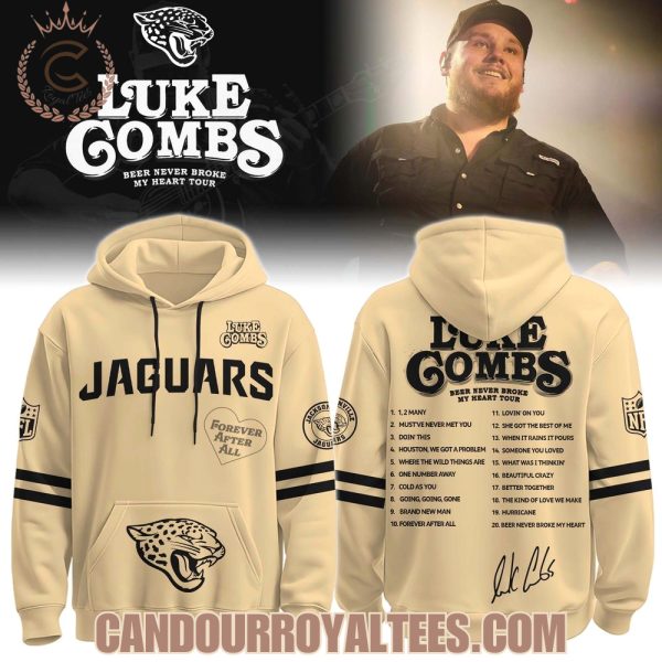 Jacksonville Jaguars x Luke Combs Beer Never Broke My Heart Tour 2025 Hoodie