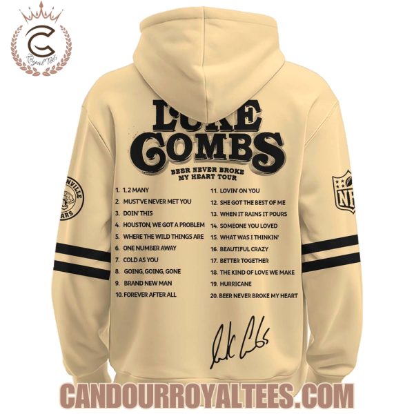 Jacksonville Jaguars x Luke Combs Beer Never Broke My Heart Tour 2025 Hoodie