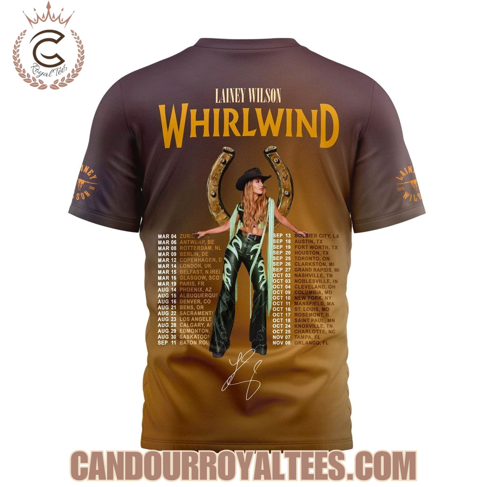 Lainey Wilson Whirlwind World Tour T-Shirt Lainey Wilson Whirlwind World Tour T-Shirt