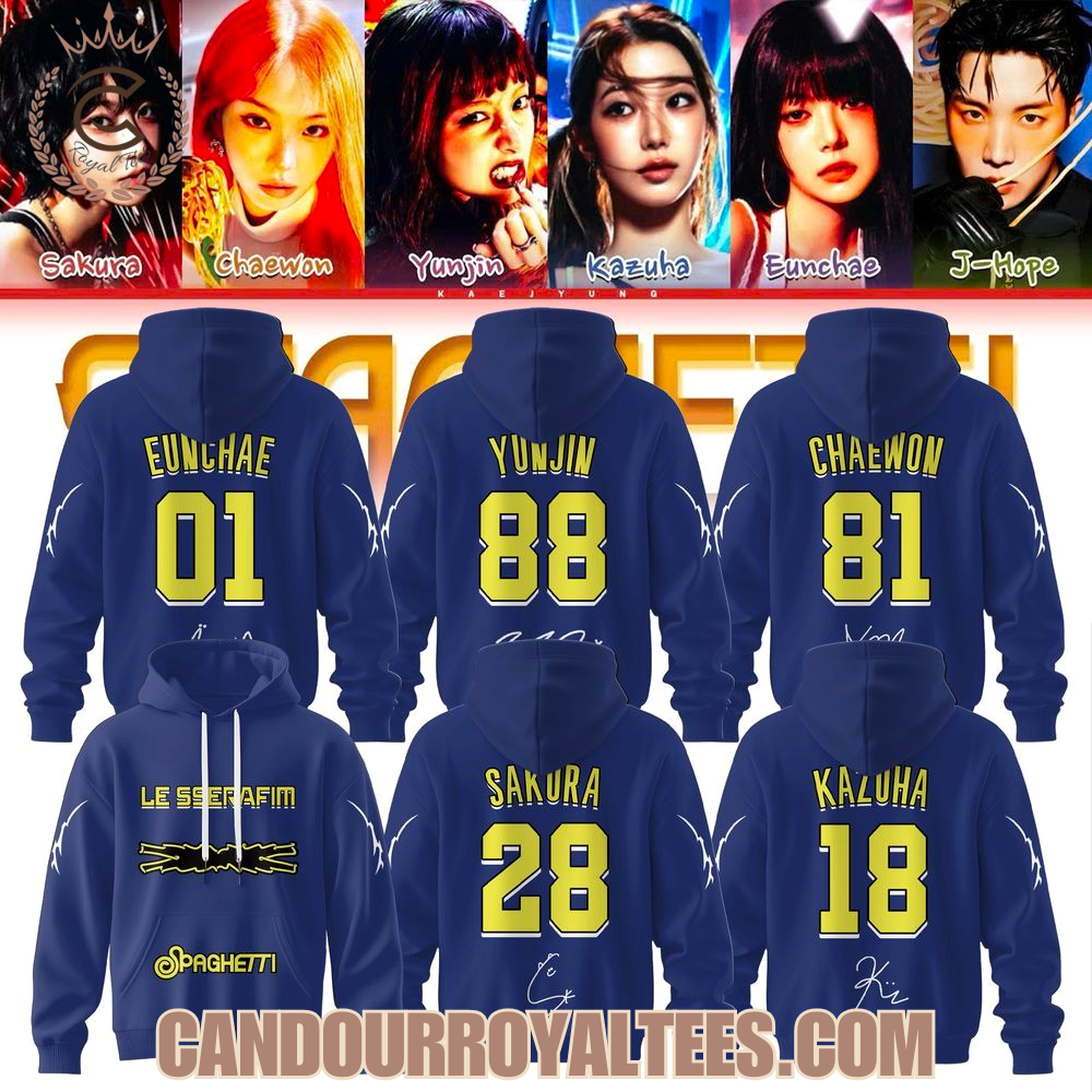 Le Sserafim Spaghetti 1st Single Album Hoodie Le Sserafim Spaghetti 1st Single Album Hoodie