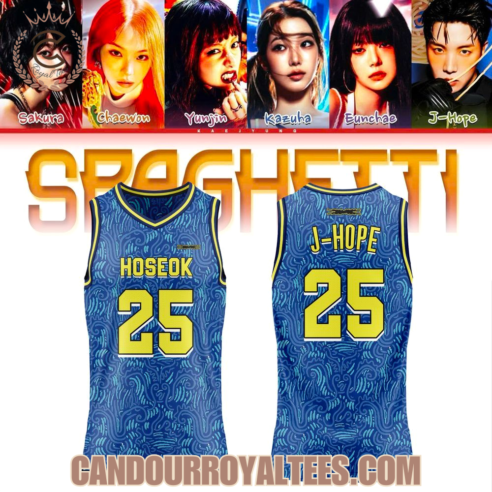 Le Sserafim Spaghetti FT J-Hope Basketball Jersey Le Sserafim Spaghetti FT J-Hope Basketball Jersey