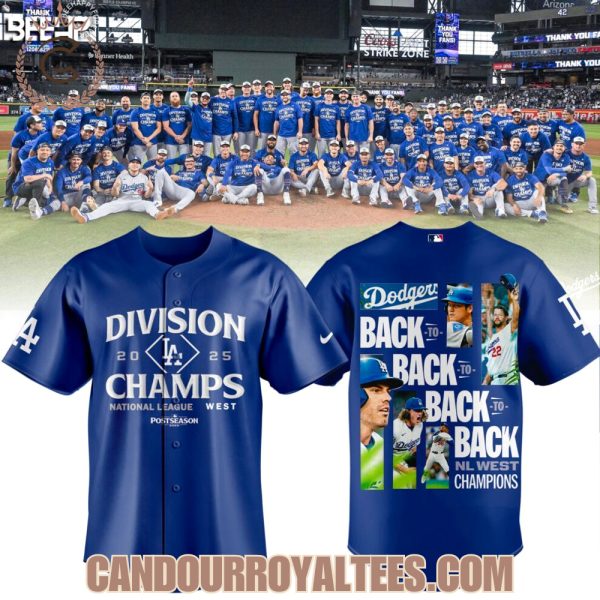 Los Angeles Dodgers 2025 NL West Division Champions Jersey Los Angeles Dodgers 2025 NL West Division Champions Jersey