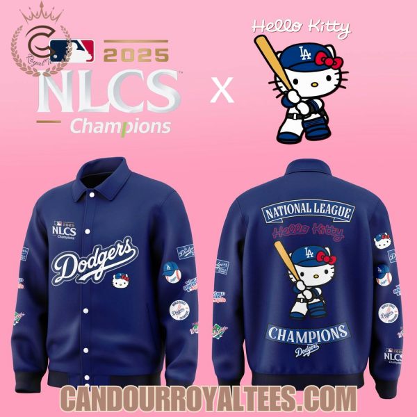 Los Angeles Dodgers x Hello Kitty 2025 NLCS Champions Baseball Jacket Los Angeles Dodgers x Hello Kitty 2025 NLCS Champions Baseball Jacket