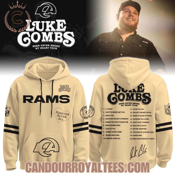 Los Angeles Rams x Luke Combs Beer Never Broke My Heart Tour 2025 Hoodie