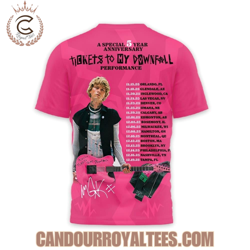Machine Gun Kelly Tickets To My Downfall 2026 Tour T-Shirt Machine Gun Kelly Tickets To My Downfall 2026 Tour T-Shirt
