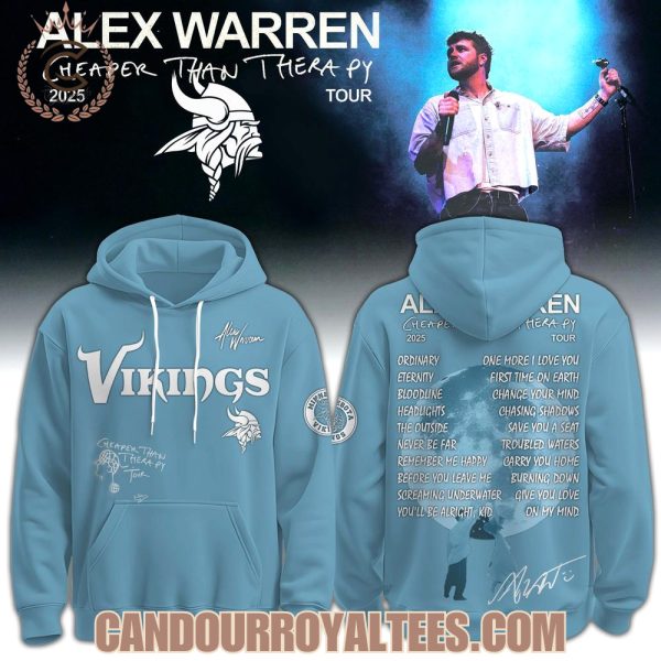 Minnesota Vikings x Alex Warren Cheaper Than Therapy Tour 2025 Hoodie