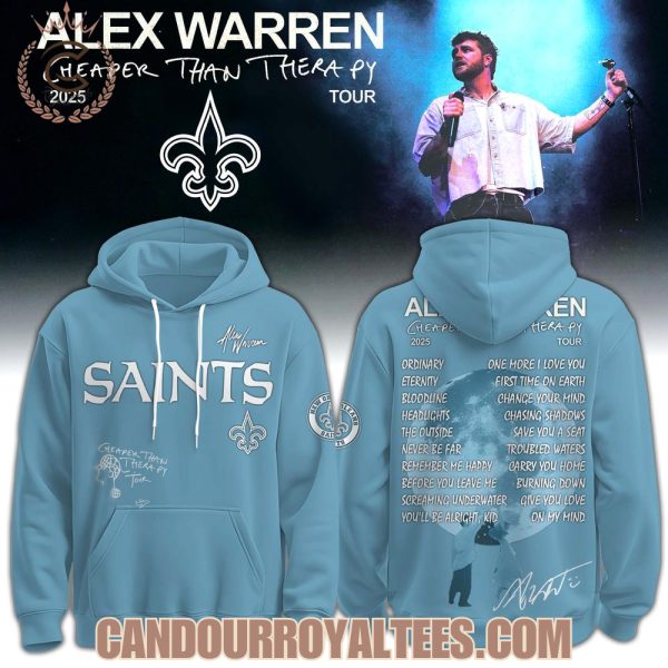 New Orleans Saints x Alex Warren Cheaper Than Therapy Tour 2025 Hoodie