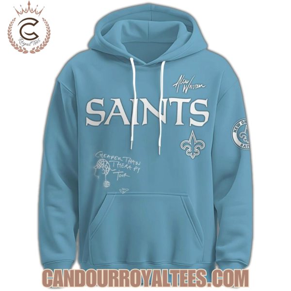 New Orleans Saints x Alex Warren Cheaper Than Therapy Tour 2025 Hoodie