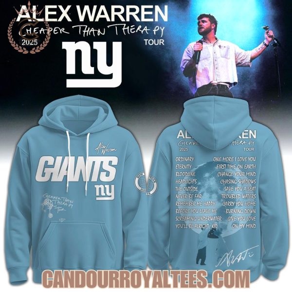 New York Giants x Alex Warren Cheaper Than Therapy Tour 2025 Hoodie