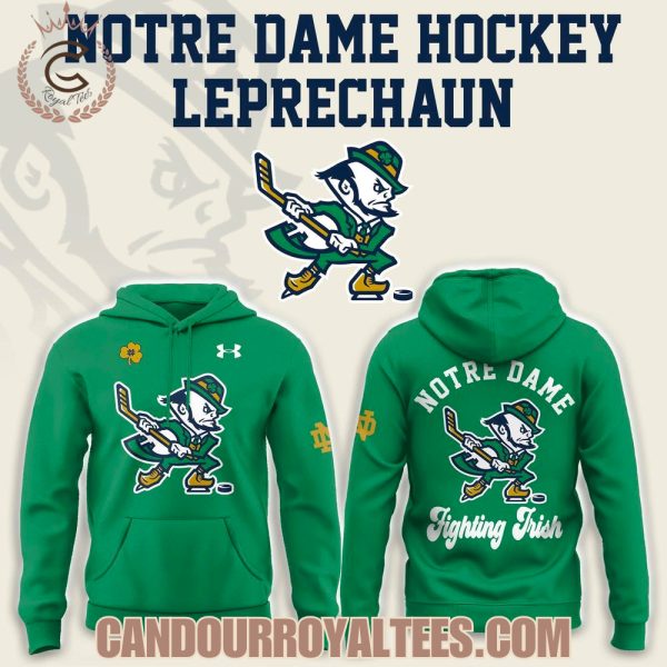 Notre Dame Hockey Team Leprechaun Green Hoodie