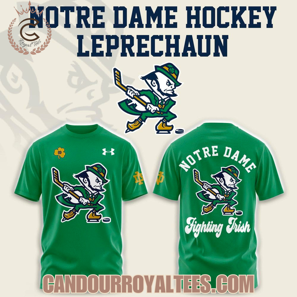 Notre Dame Hockey Team Leprechaun Green Hoodie Notre Dame Hockey Team Leprechaun Green Hoodie