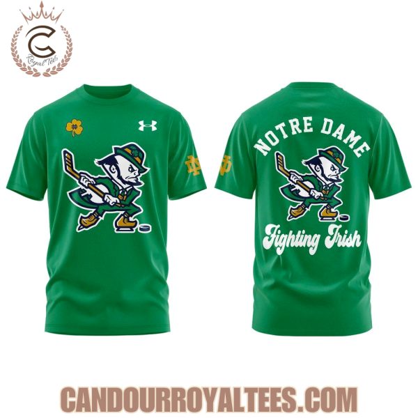Notre Dame Hockey Team Leprechaun Green Hoodie