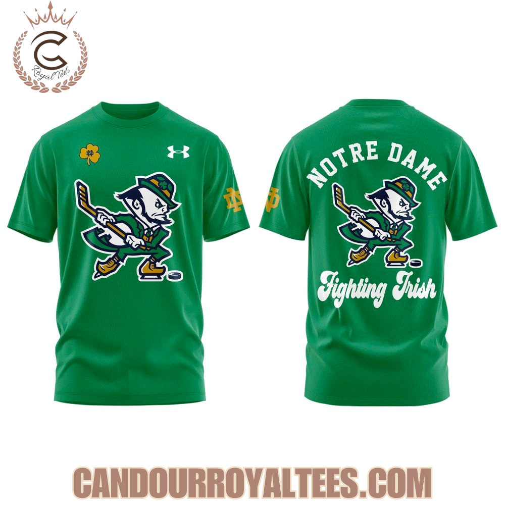 Notre Dame Hockey Team Leprechaun Green Hoodie Notre Dame Hockey Team Leprechaun Green Hoodie