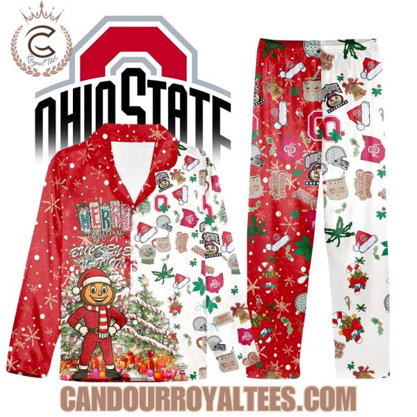 Ohio State Buckeyes Merry Christmas Buckeyes Nation Pajamas Set