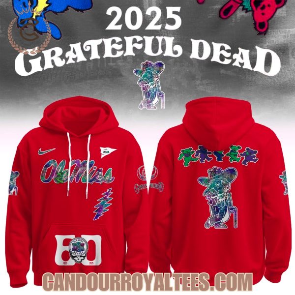 Ole Miss Rebels x Grateful Dead 60th 1965 2025 Hoodie Ole Miss Rebels x Grateful Dead 60th 1965 2025 Hoodie