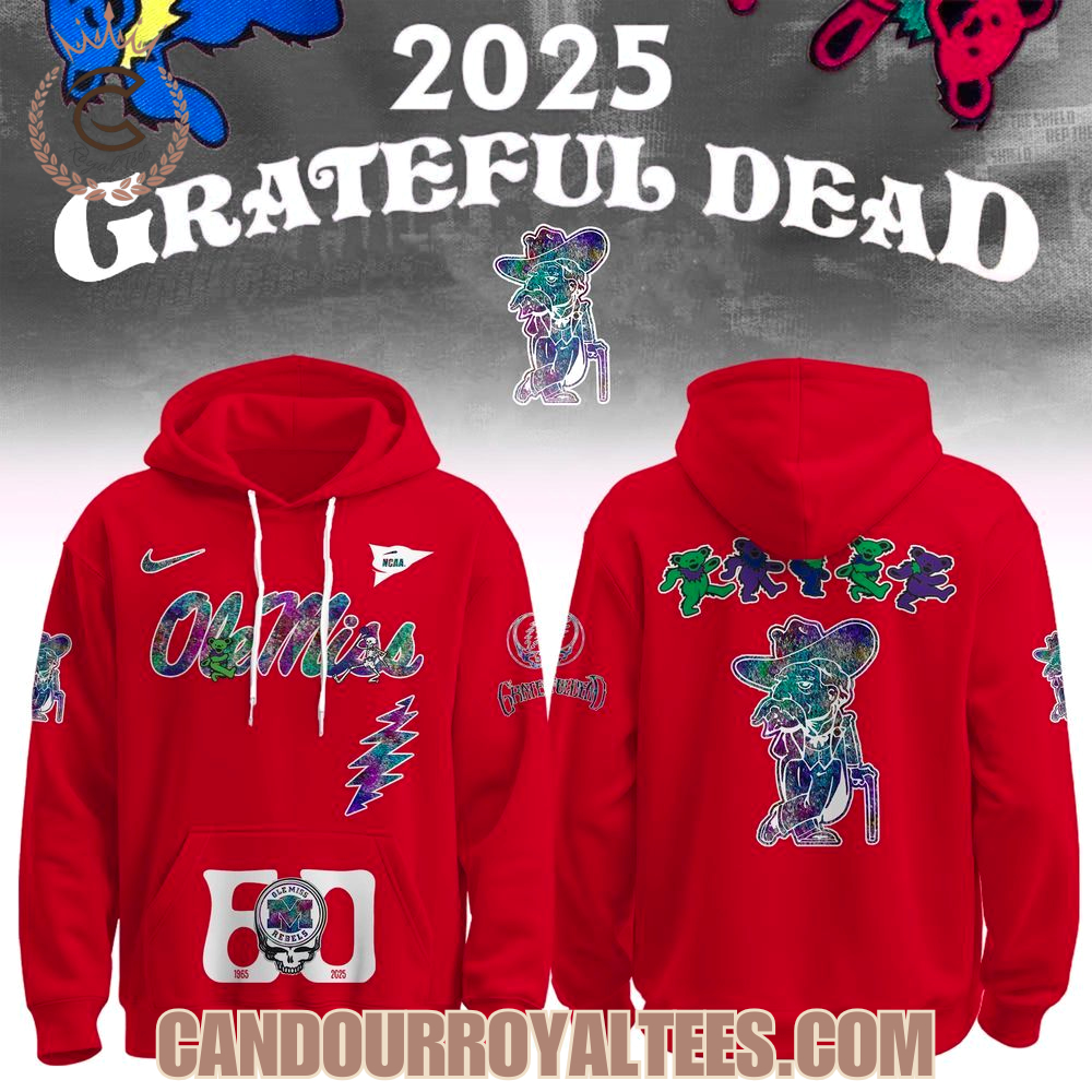 Ole Miss Rebels x Grateful Dead 60th 1965 2025 Hoodie Ole Miss Rebels x Grateful Dead 60th 1965 2025 Hoodie