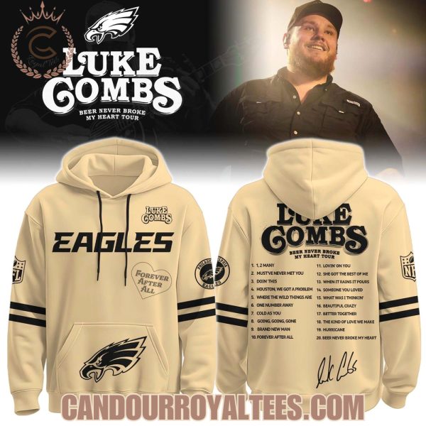 Philadelphia Eagles x Luke Combs Beer Never Broke My Heart Tour 2025 Hoodie