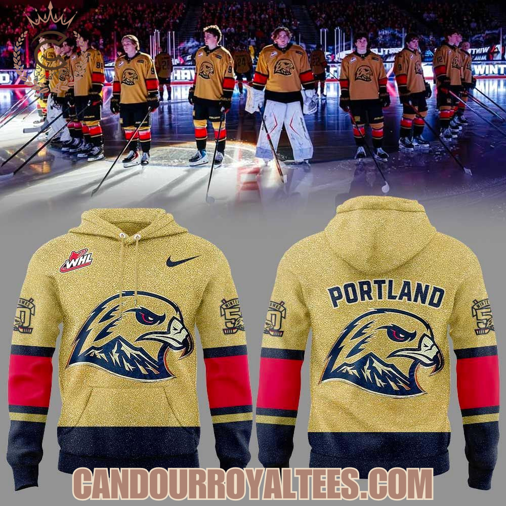 Portland Winterhawks 50th Golden Uniform Hoodie Portland Winterhawks 50th Golden Uniform Hoodie