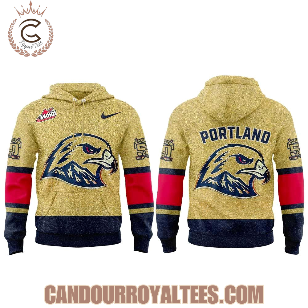 Portland Winterhawks 50th Golden Uniform Hoodie Portland Winterhawks 50th Golden Uniform Hoodie