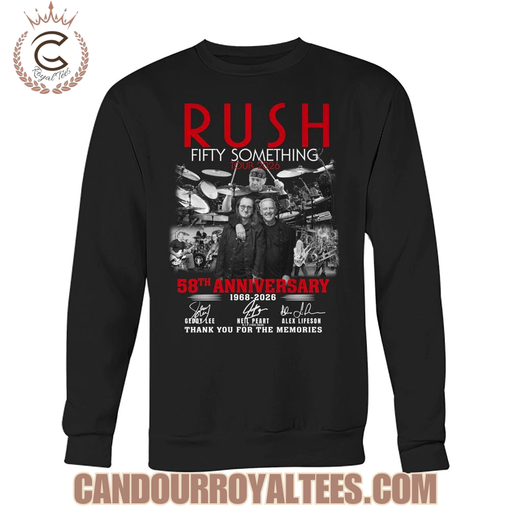 Rush Fifty Something Tour 2026 58th Anniversary 1968-2026 T-Shirt Rush Fifty Something Tour 2026 58th Anniversary 1968-2026 T-Shirt