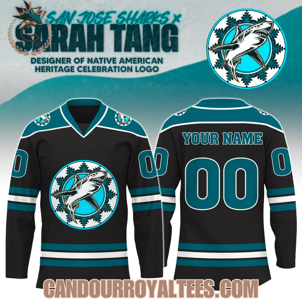 San Jose Sharks x Sarah Tang Native American Heritage Collaboration Jersey San Jose Sharks x Sarah Tang Native American Heritage Collaboration Jersey