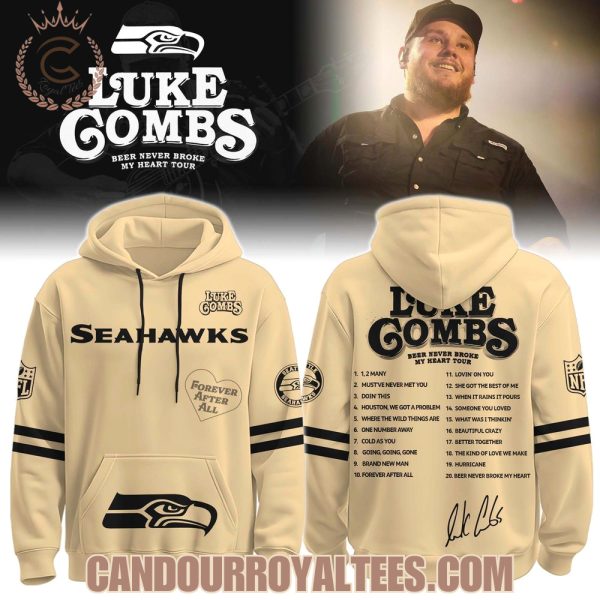 Seattle Seahawks x Luke Combs Beer Never Broke My Heart Tour 2025 Hoodie