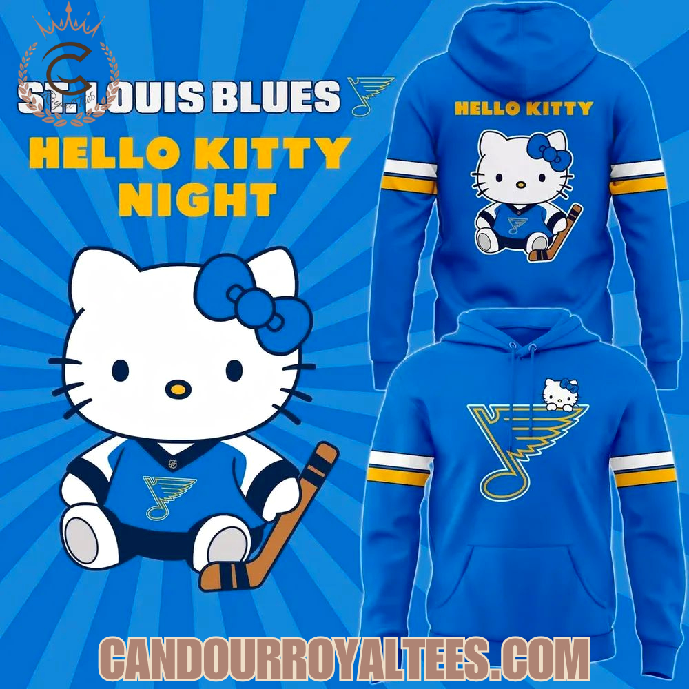 St. Louis Blues Hello Kitty Night Hoodie St. Louis Blues Hello Kitty Night Hoodie