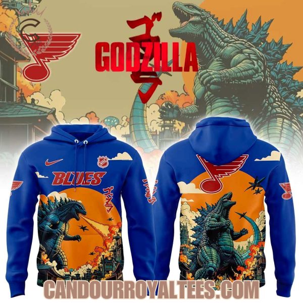 St. Louis Blues x Godzilla 2025 Hoodie