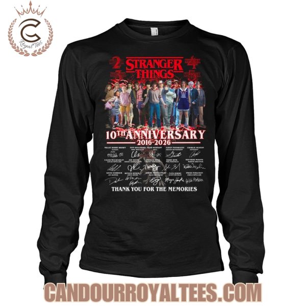 Stranger Things 10th Anniversary 2016-2026 Thank You For The Memories T-Shirt