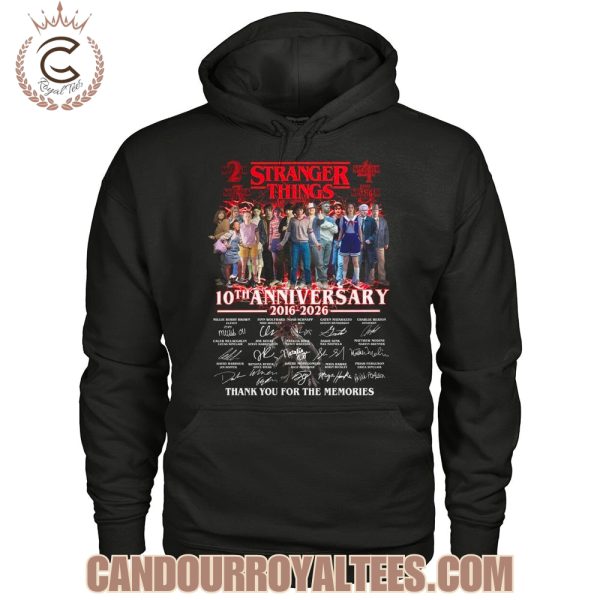 Stranger Things 10th Anniversary 2016-2026 Thank You For The Memories T-Shirt