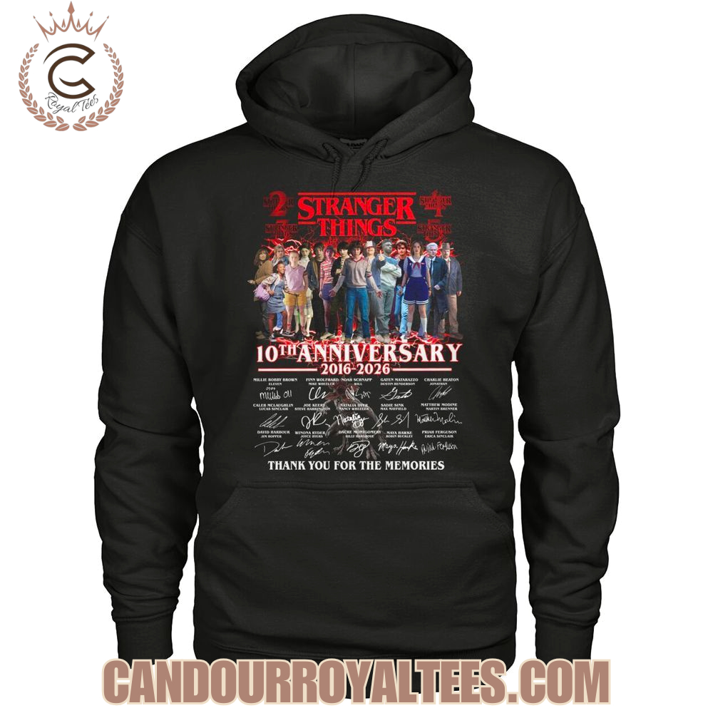 Stranger Things 10th Anniversary 2016-2026 Thank You For The Memories T-Shirt Stranger Things 10th Anniversary 2016-2026 Thank You For The Memories T-Shirt