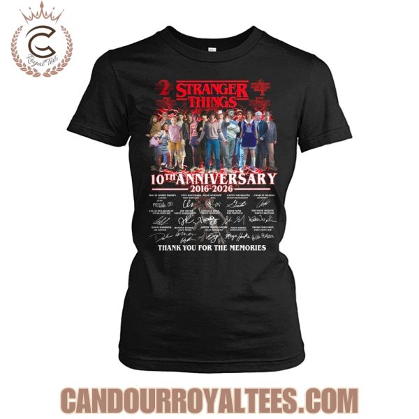 Stranger Things 10th Anniversary 2016-2026 Thank You For The Memories T-Shirt