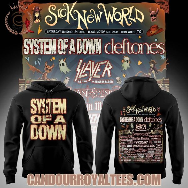 System Of A Down Sick New World Tour 2026 Hoodie