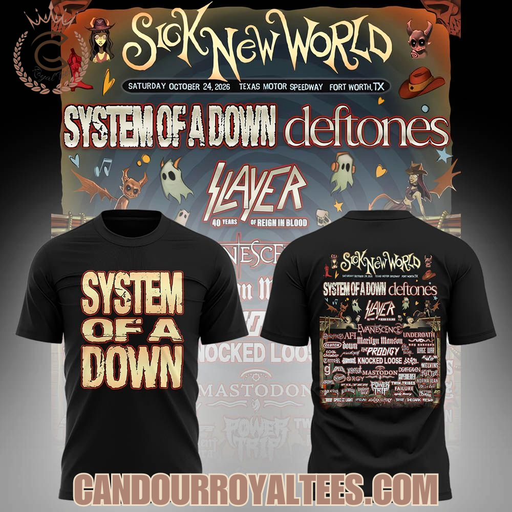 System Of A Down Sick New World Tour 2026 Hoodie System Of A Down Sick New World Tour 2026 Hoodie