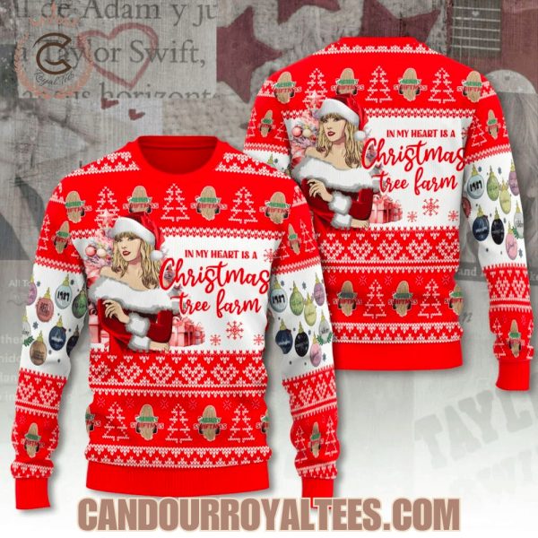 Taylor Swift In My Heart Is A Christmas Tree Farm Sweater