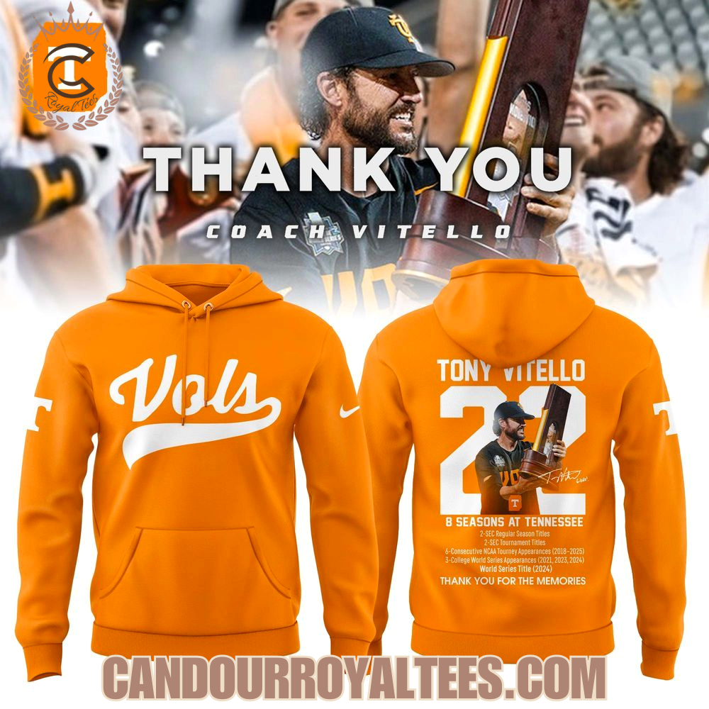 Tennessee Volunteers Thank You Coach Vitello T-shirt Tennessee Volunteers Thank You Coach Vitello T-shirt