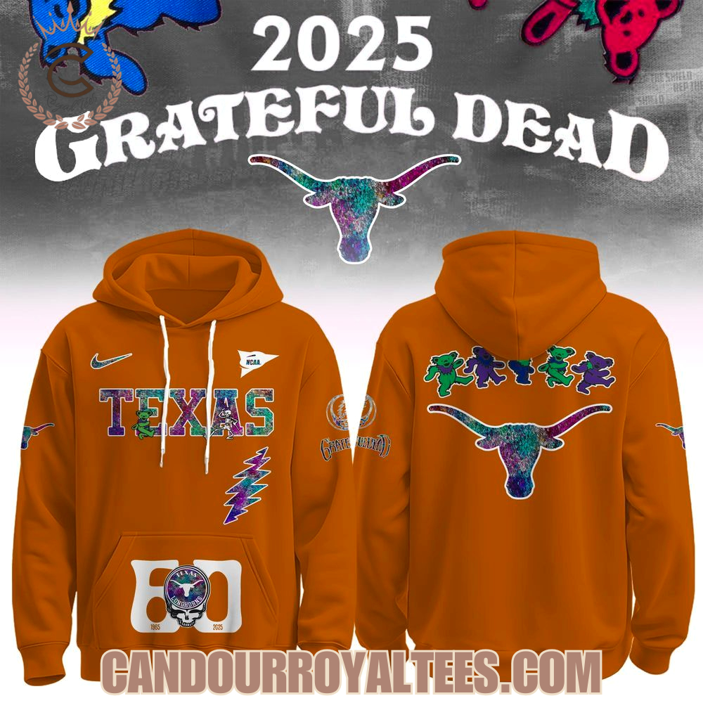 Texas Longhorns x Grateful Dead 60th 1965 2025 Hoodie Texas Longhorns x Grateful Dead 60th 1965 2025 Hoodie