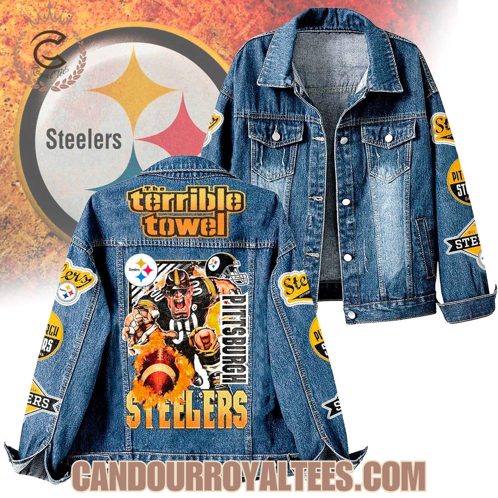 The Terrible Towel Pittsburgh Steelers Denim Jacket The Terrible Towel Pittsburgh Steelers Denim Jacket