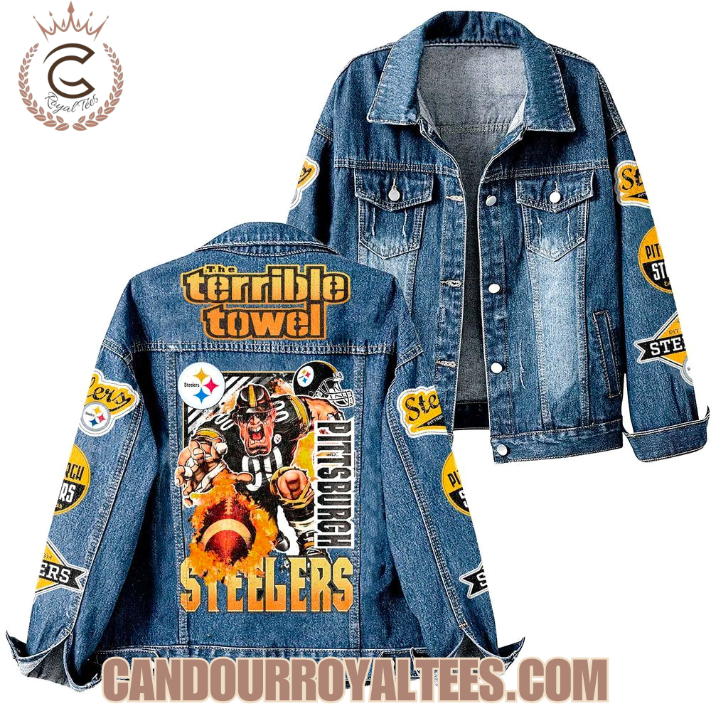 The Terrible Towel Pittsburgh Steelers Denim Jacket The Terrible Towel Pittsburgh Steelers Denim Jacket