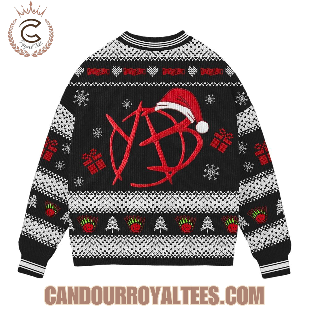 Yungblud Be Foookin' Happy It's Christmas Ugly Sweater Yungblud Be Foookin' Happy It's Christmas Ugly Sweater