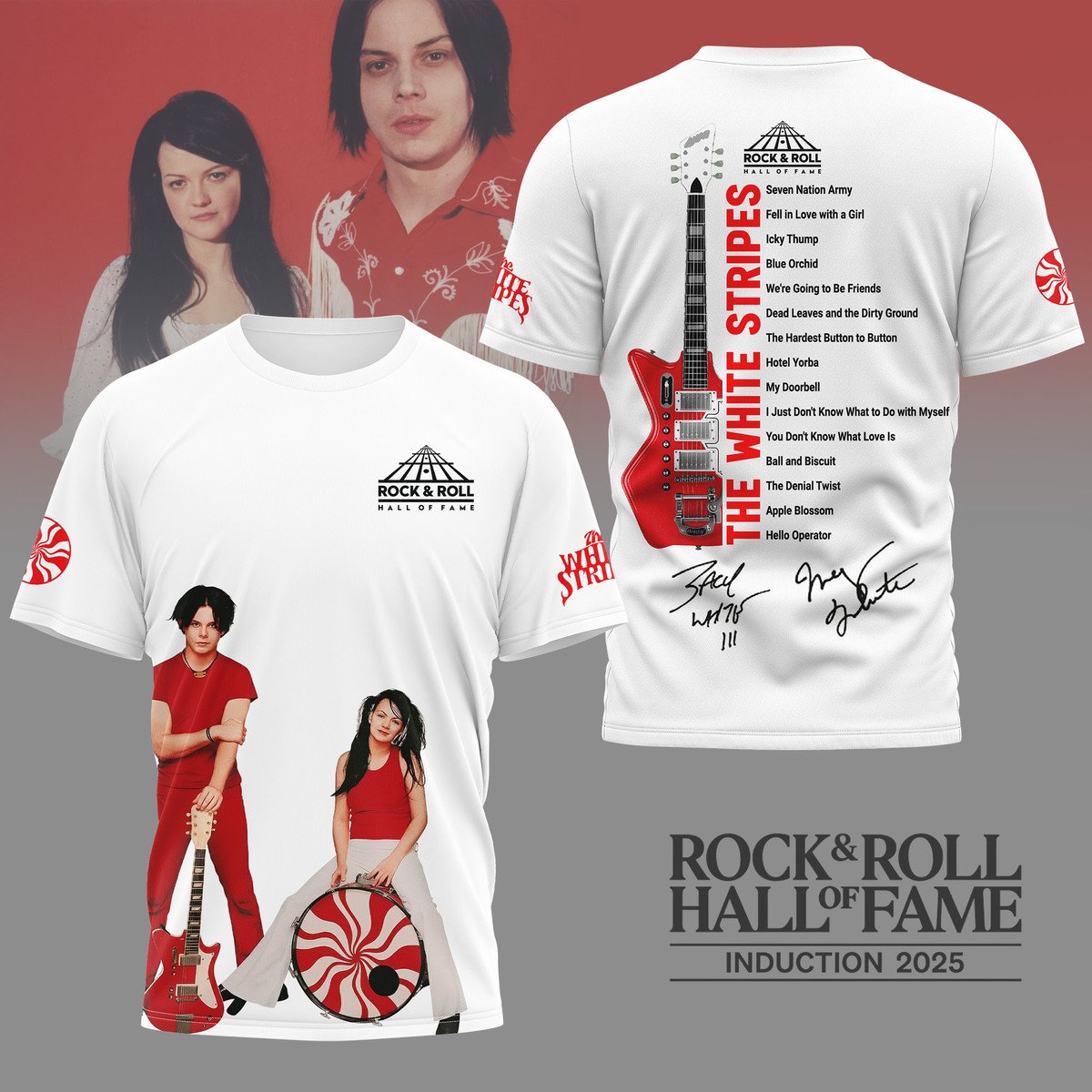 The White Stripes 2025 Rock & Roll Hall of Fame T-Shirt The White Stripes 2025 Rock & Roll Hall of Fame T-Shirt