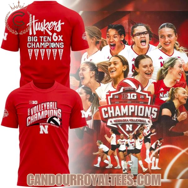 2025 BIG TEN CHAMPIONS Nebraska Volleyball T-Shirt, Hoodie