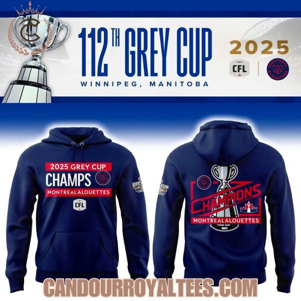 2025 Grey Cup Champs Montreal Alouettes Hoodie – Navy