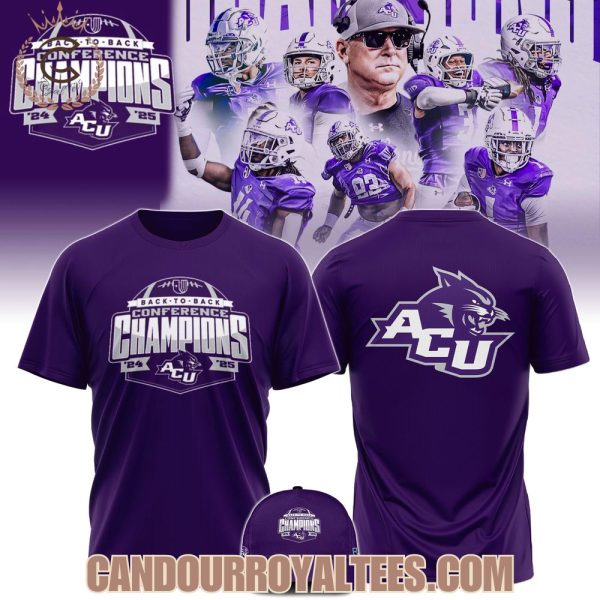 ACU Football Back to Back Football Conference Champs 2025 Tshirt, Hoodie