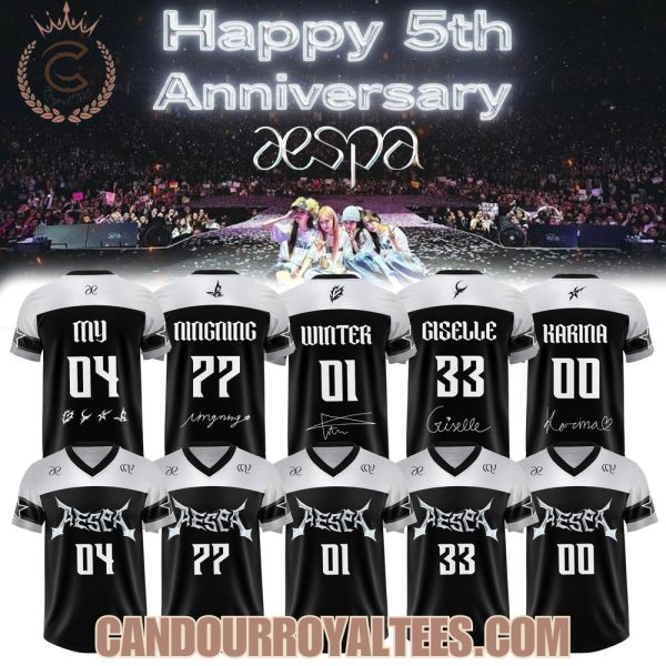 Aespa 5th Anniversary Football Jersey 2025