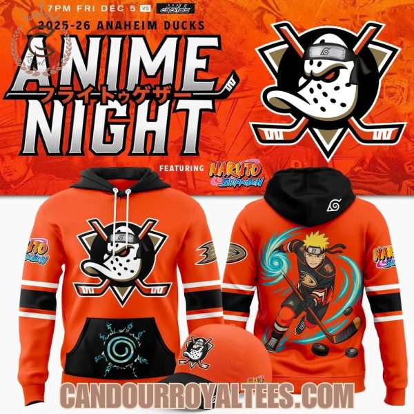 Anaheim Ducks ” Anime Night ” Naruto Shippuden Hoodie 2025