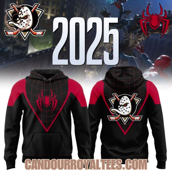Anaheim Ducks & Spider-Man 2025 Hoodie