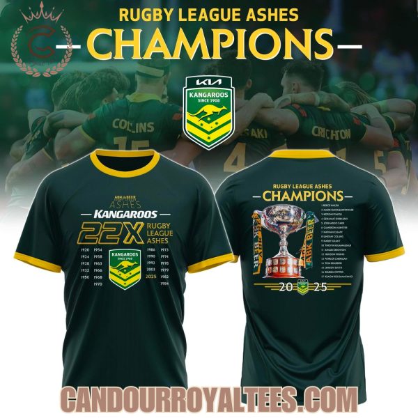 Australian Kangaroos Rugby League Ashes Champions 2025 T-Shirt