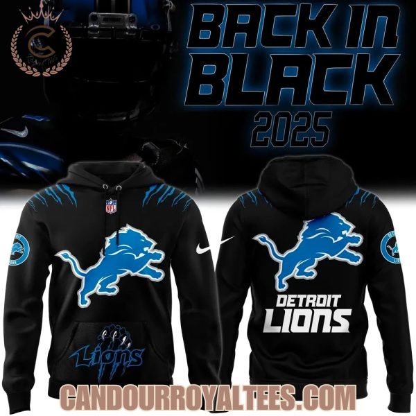 Back In Black Detroit Lions 2025 Hoodie